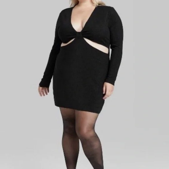 wild fable cut out dress Women's Sleeveless Cut Out Embroidered Mesh Dress